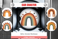 Car Coaster Boho Autumn Rainbows Product Image 1