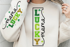 Lucky Mama SVG, St Patrick's Day PNG, Retro Shamrock PNG Product Image 1