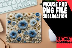Embroidered Floral Elegance: 3D Sublimation Mouse Pad Floral Product Image 1