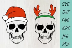 Christmas SVG, Skull Santa SVG, Christmas skull SVG Product Image 1