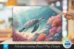Majestic Turtle an Underwater World cutting Board PNG Product Image 1
