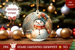 Cartoon Christmas Ornament, Snowman Ornament Template Product Image 1