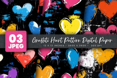 Graffiti Heart Pattern Digital Paper Product Image 1
