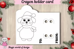Christmas dog Coloring Crayon Holder Card svg Product Image 2
