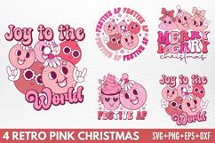 Retro Pink Christmas SVG Product Image 1