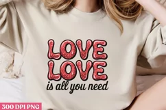 Love, love is all you need PNG, Retro Valentine Sublimation Product Image 2