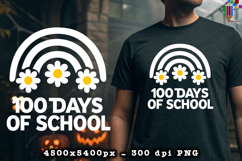 100 Days of School Daisy Rainbow PNG Product Image 2
