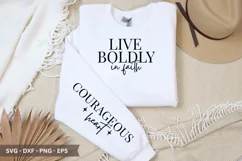 Live Boldly In Faith SVG - Christian Sleeve T shirt Design Product Image 1