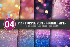 Pink Purple Bokeh Digital Paper Product Image 1