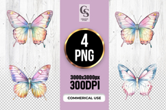 Elegant Pastel Butterfly Clipart Sublimation PNG Product Image 1
