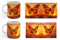 Butterfly with Sunset Mug Wrap| Mug sublimation design Product Image 3
