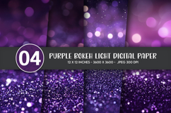 Purple Bokeh Light Digital Paper Product Image 1