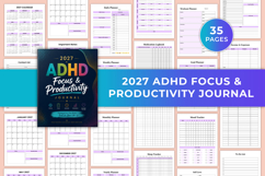 2027 ADHD Focus &amp; Productivity Journal | Daily Planner Product Image 1