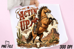 Actin Up Cowgirl Horse PNG Product Image 1