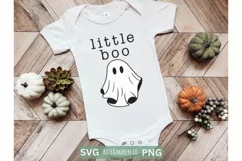 Little Boo SVG | Baby Halloween SVG | Kids Ghost Sublimation Product Image 2