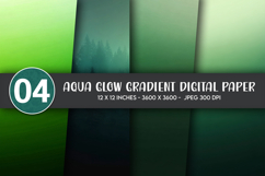 Aqua Glow Gradient Digital Paper Product Image 1