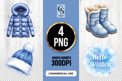 Hello Winter Outfit Clipart Sublimation PNG Product Image 1