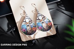 Stained Glass Deer flowers Earring Design Product Image 1