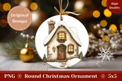 Watercolor Christmas Ornament, Winter House Ornament Product Image 1