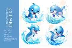 Watercolor fish sublimation clipart png Product Image 1