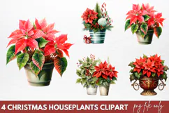 Christmas Houseplants Clipart PNG Product Image 1