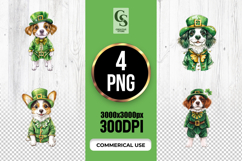 Cute Leprechaun Outfit Dog Clipart Sublimation PNG Product Image 1