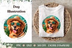 Labrador Retriever Dog Illustration, Summer Labrador Dog Product Image 1