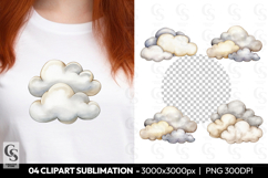 Soft Cloud Sky Cute Clipart Sublimation PNG Product Image 1