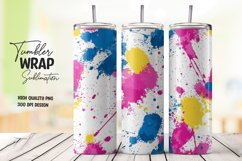 Colorful abstract splashes tumbler wrap sublimation design Product Image 1