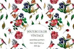 Watercolor Floral Pattern Vintage Product Image 1