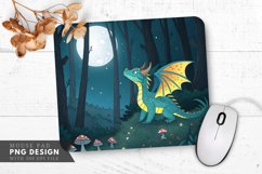 Moonlit Adventure of a Colorful Dragon Mouse Pad PNG Design Product Image 1