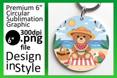 Unique Circle PNG Car Coaster Design , Cute Bear Product Image 1