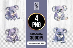 Cute Koala Watercolor Clipart Sublimation PNG Product Image 1