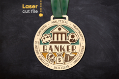 Banker Medal SVG laser cut file for Glowforge Product Image 1