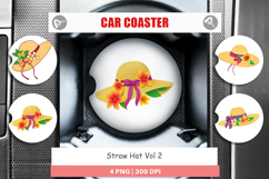 Car Coaster Straw Hat Product Image 1