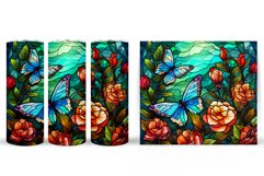 Butterflies Tumbler Design. Stained Glass Butterfly Tumbler Product Image 2