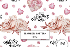 Valentines Flowers Seamless Pattern Product Image 1