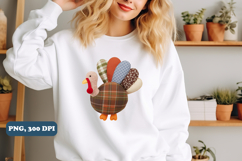Thanksgiving Png Patchwork Turkey Png sublimation Product Image 2