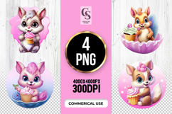 Cute Cupcake Squirrel Clipart Sublimation PNG Product Image 1