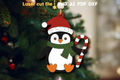 Christmas Ornament Penguin SVG laser cut file for Glowforge Product Image 1