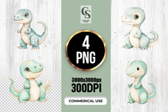 Cute Baby Dinosaur Illustration Clipart Sublimation PNG Product Image 1