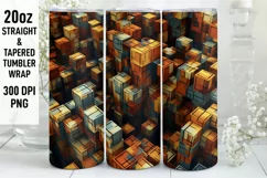 3D Illusion Tumbler Sublimation Wrap | 3D Tumbler wrap Product Image 1