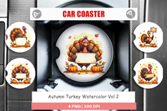 Autumn Turkey Car Coaster Product Image 1