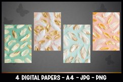 4 Pastel Feathers Digital Papers I Junk Journal Pages Product Image 2