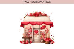 Watercolor Valentine shop png design for T-shirts Product Image 1