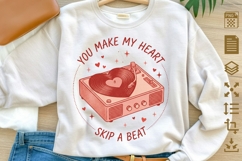 Retro Valentine Sublimation PNG - You Make My Heart Product Image 1