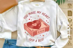 Retro Valentine Sublimation PNG - You Make My Heart Product Image 1