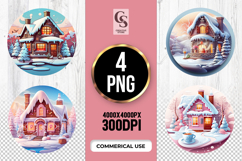Cozy Winter House Clipart Sublimation PNG Product Image 1