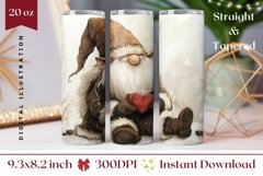 Christmas Gnome Tumbler, Watercolor Christmas Tumbler Wrap Product Image 1