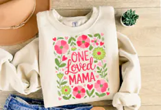 One loved Mama Svg Design | Svg Files for Cricut | Shirt Svg Product Image 2